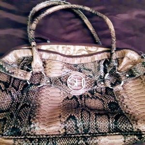Sag Harbor Faux Snakeskin Shoulder Purse